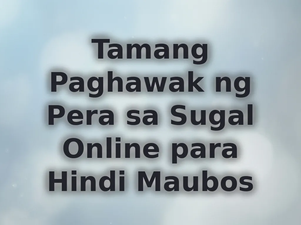 Tips sa paghawak ng pera